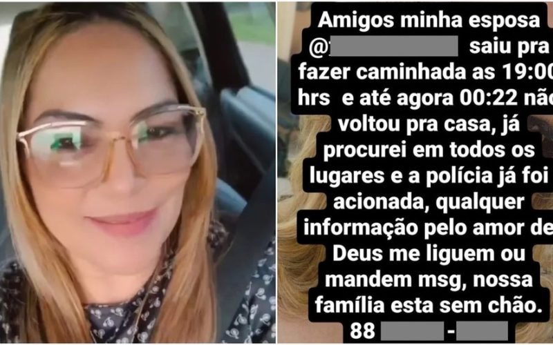 Marido que postou em rede social sobre sumiço da mulher é suspeito de matá-la