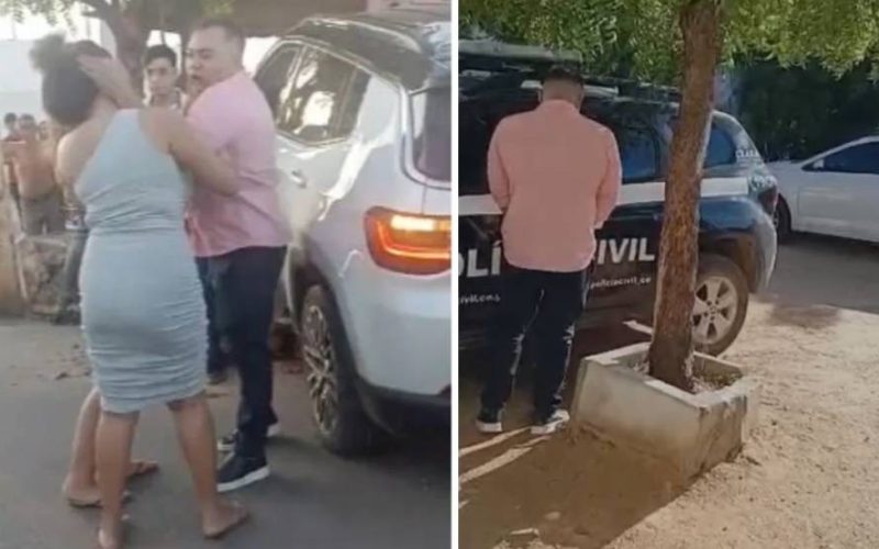 Delegado que deu tapa no rosto de mulher é filmado urinando em viatura da Polícia Civil