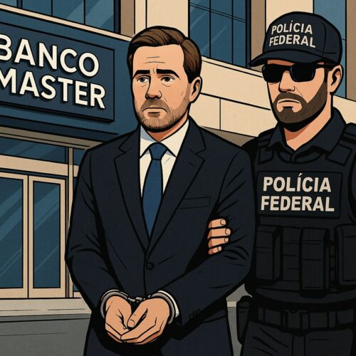 Daniel Vorcaro, fundador do império financeiro bilionário do Banco Master, é detido pela Polícia Federal após ascensão meteórica.