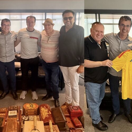 Sidney Oliveira recebe Raul Gil em almoço especial na sede da Ultrafarma, em Santa Isabel/SP