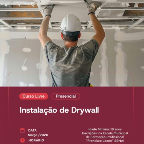 Matrículas Abertas para Curso de Instalação de Drywall na Área da Educação